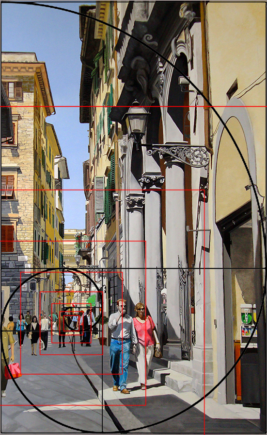 Via del Corso, an origial oil painting by Matthew Bates